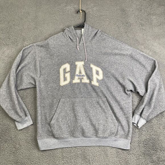 Gap Hoodie Mens Medium Athletic Spell Out Sweatshirt Pullover 90's VTG - Picture 1 of 9